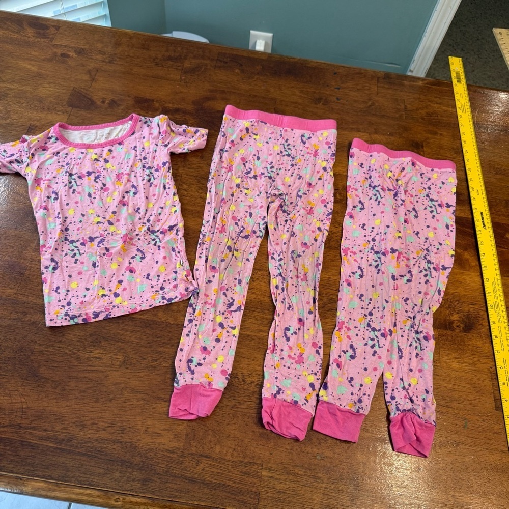 Little Sleepies pink paint party Pink and Purple Kids Pajama Set 3t/4t